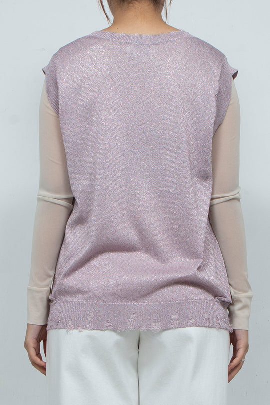 2way Knit Tank Tops Pink
