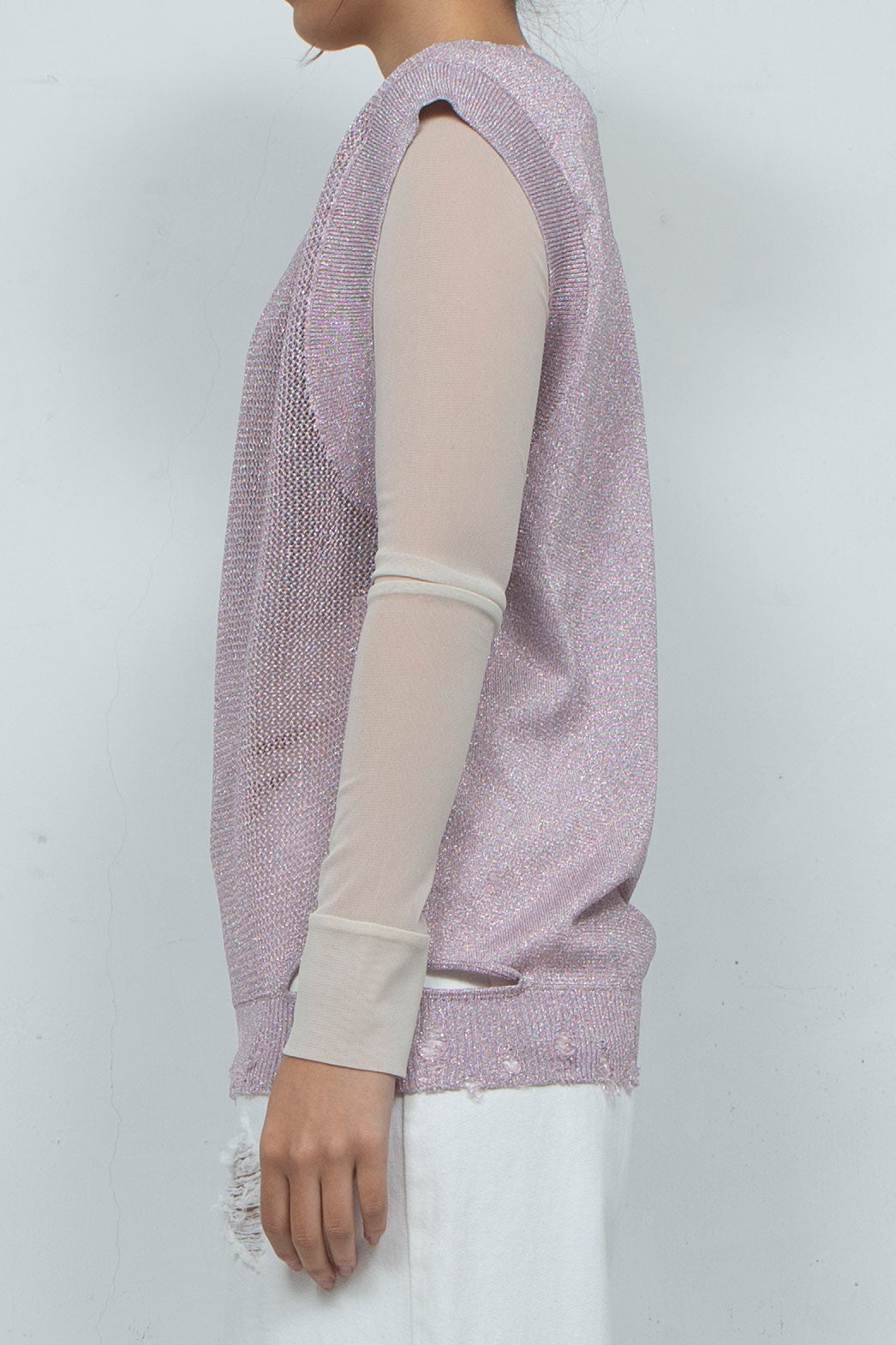 2way Knit Tank Tops Pink