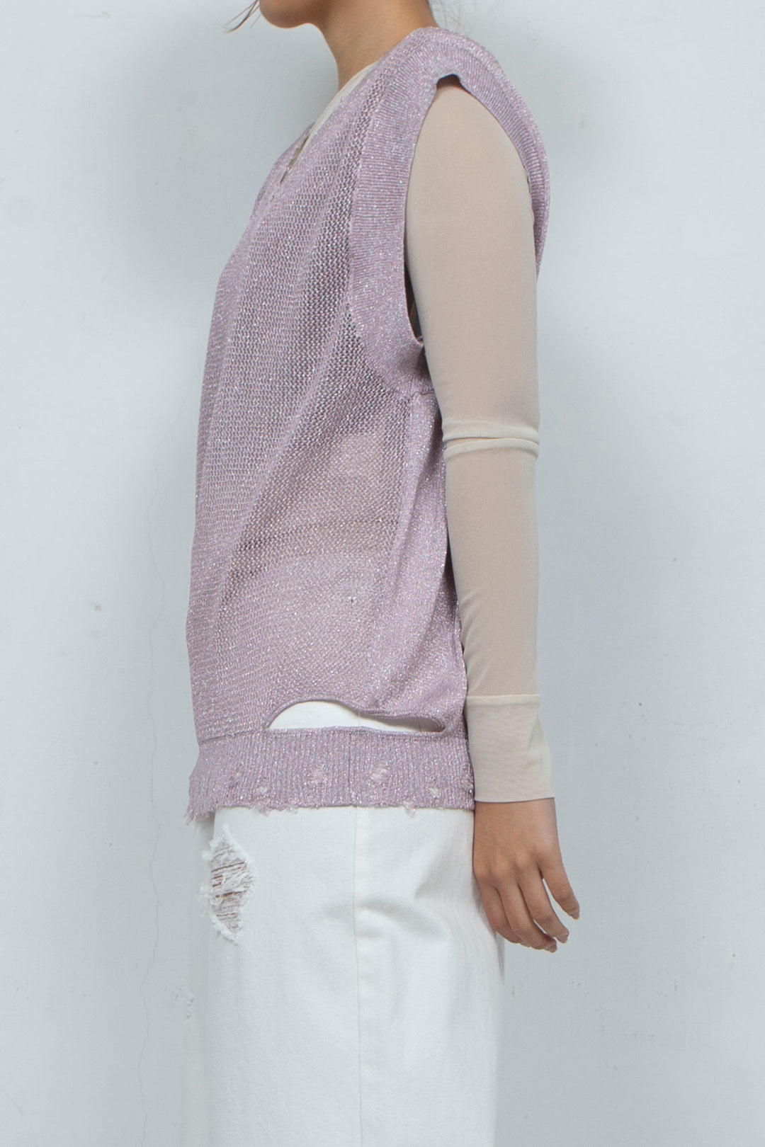 2way Knit Tank Tops Pink
