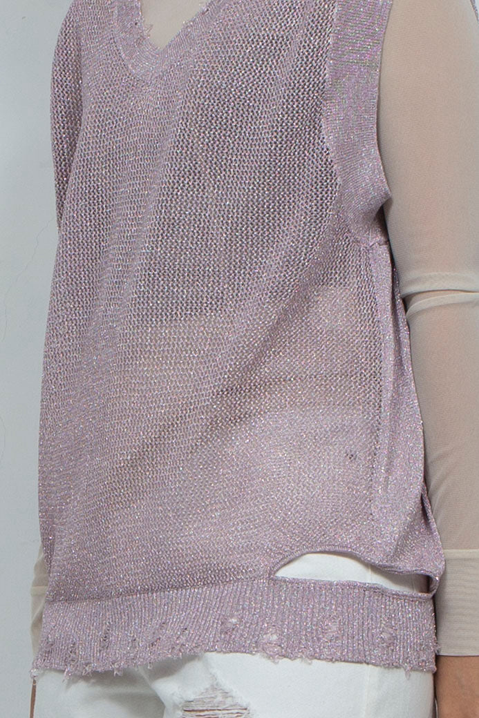 2way Knit Tank Tops Pink