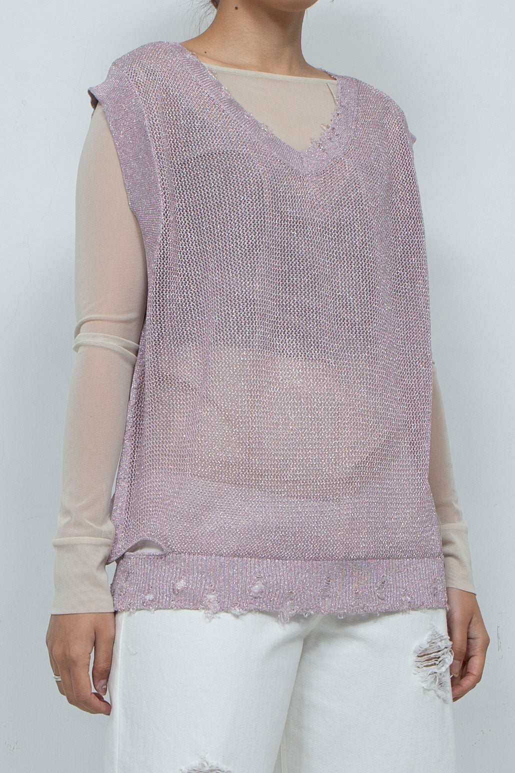 2way Knit Tank Tops Pink