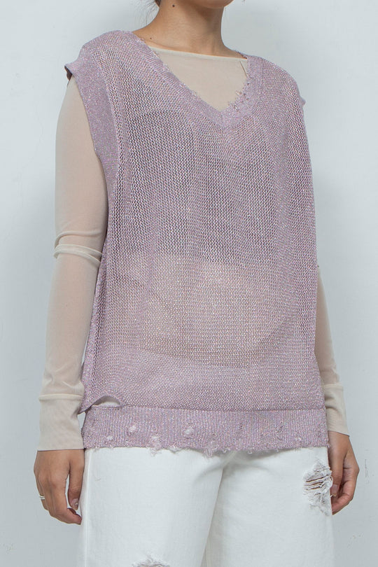 2way Knit Tank Tops Pink