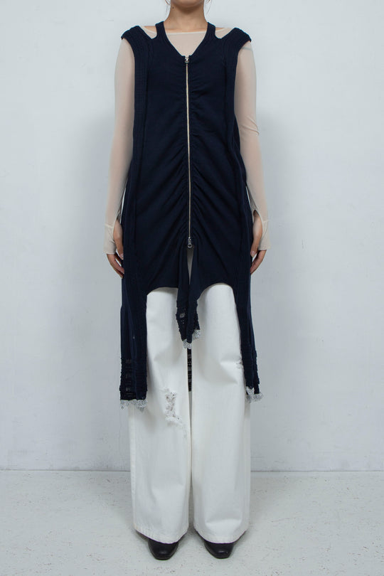Zip Knit Onepiece Navy