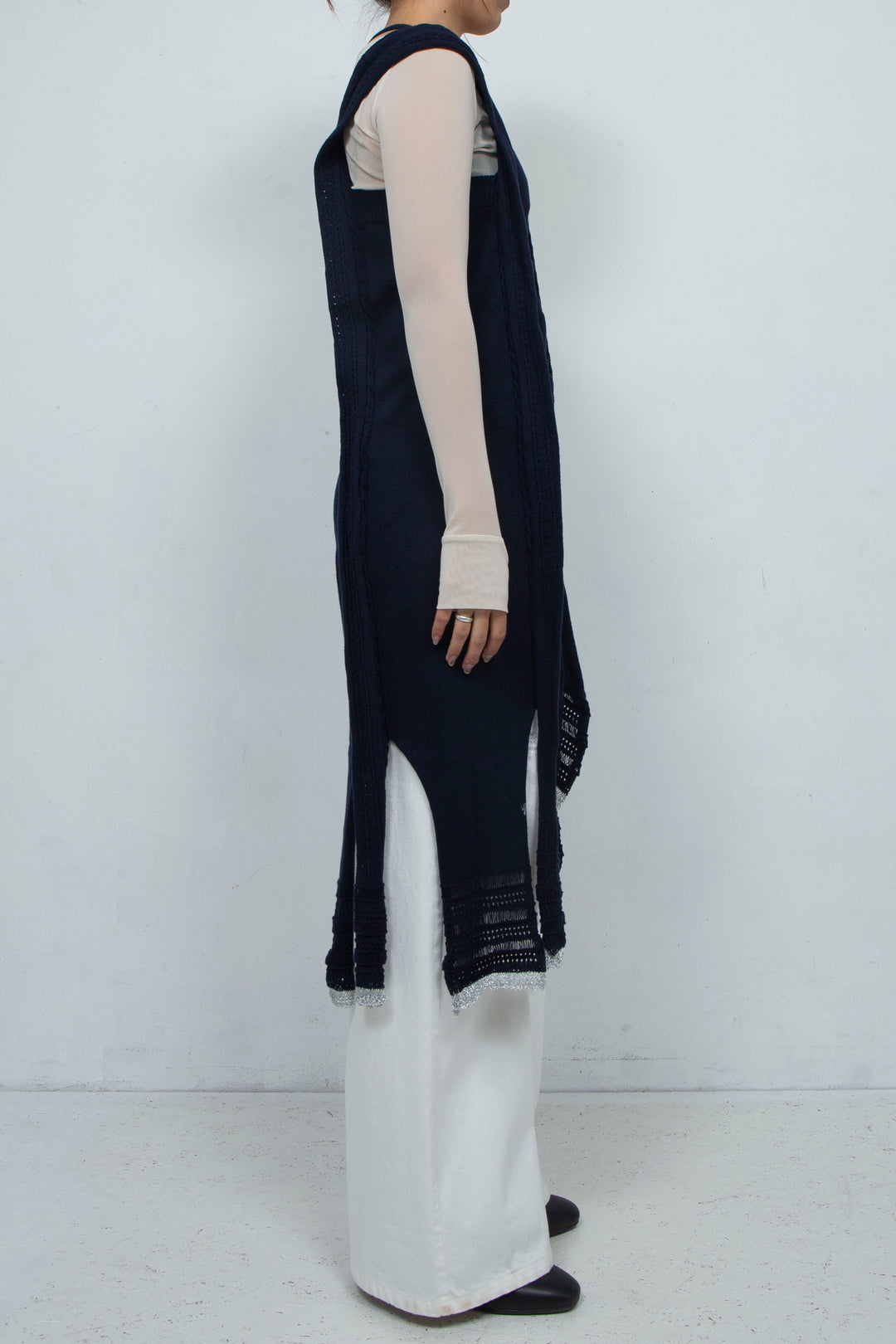 Zip Knit Onepiece Navy