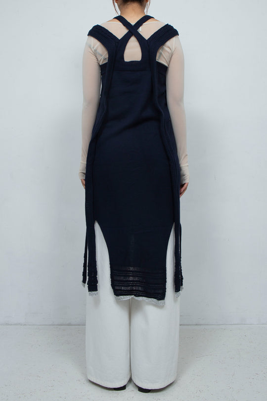 Zip Knit Onepiece Navy