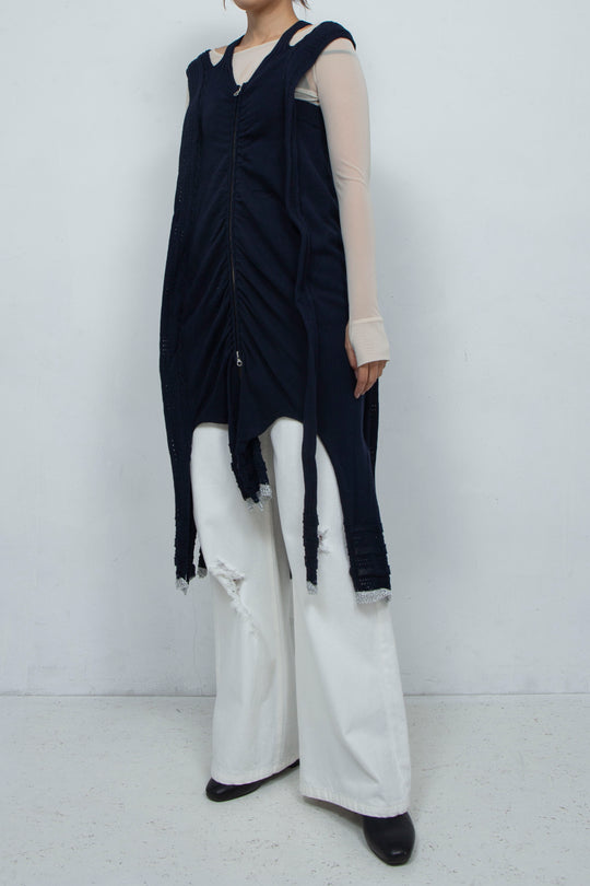 Zip Knit Onepiece Navy