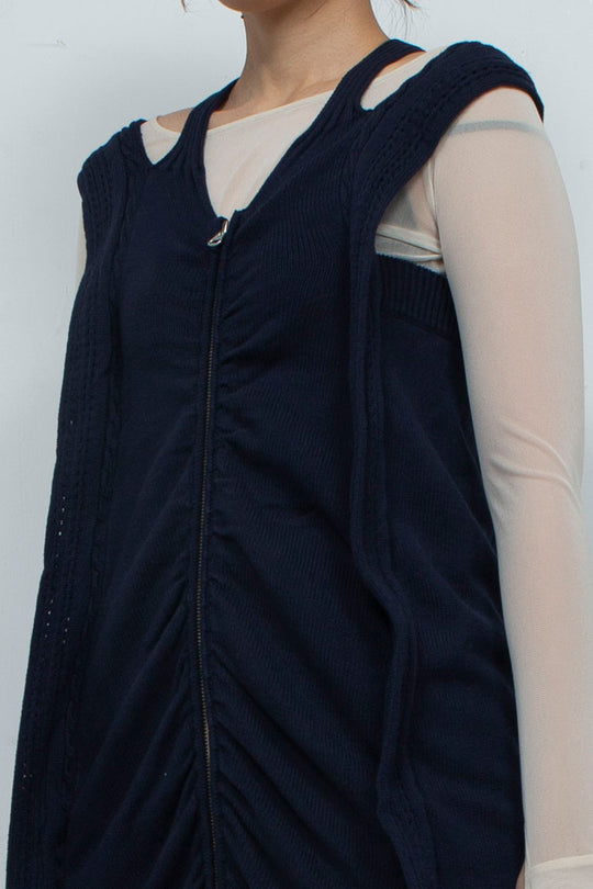 Zip Knit Onepiece Navy