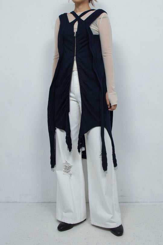 Zip Knit Onepiece Navy