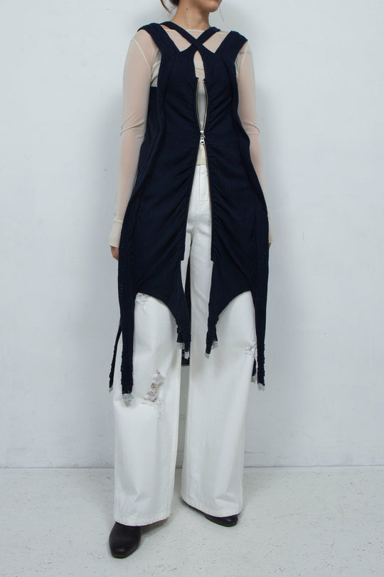 Zip Knit Onepiece Navy