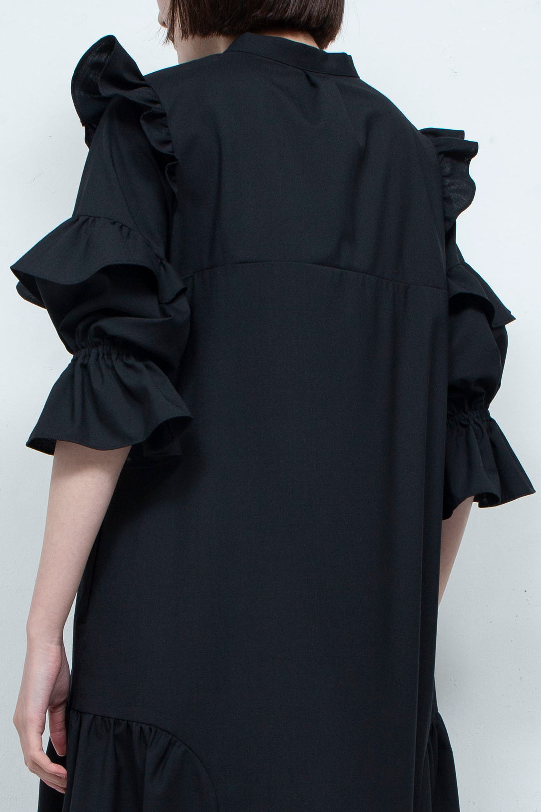 FRILL MAXI DRESS BLACK