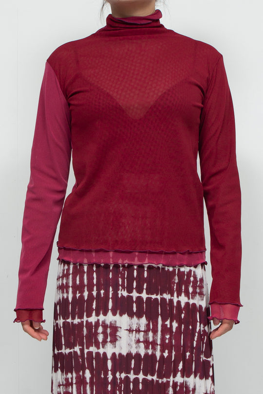 net tulle tops RED