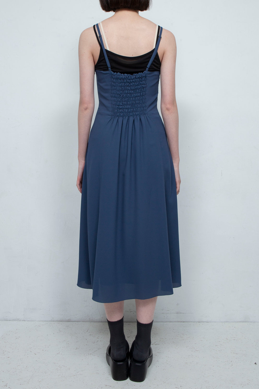 SUN LACE CAMISOLE DRESS NAVY