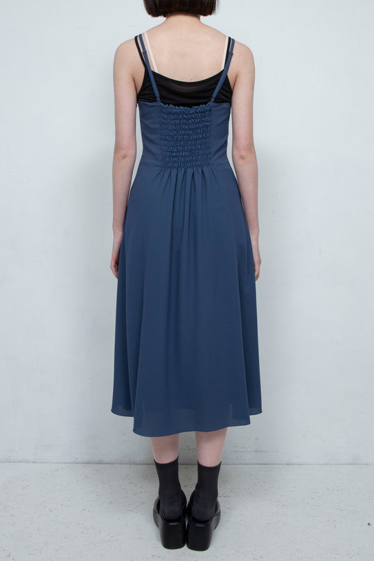 SUN LACE CAMISOLE DRESS NAVY