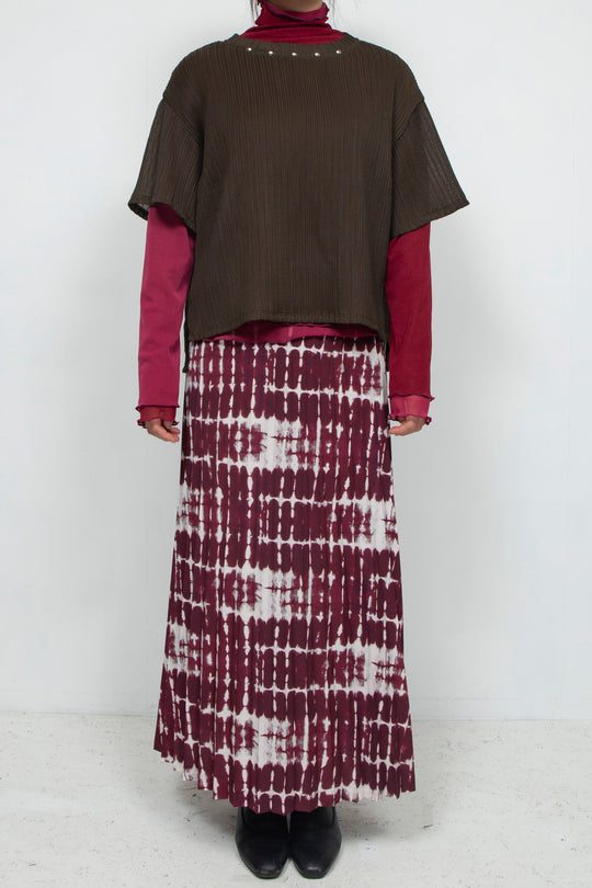 Pleats-like T-shirt KHAKI