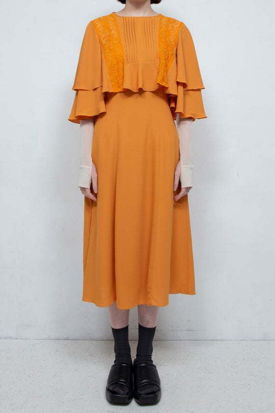 SUN LACE CROPPED BLOUSE ORANGE