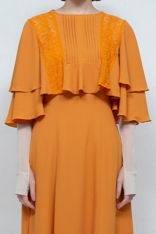SUN LACE CROPPED BLOUSE ORANGE