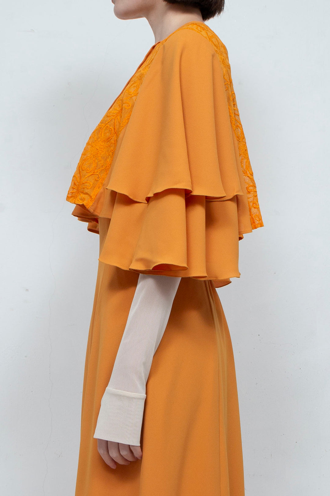 SUN LACE CROPPED BLOUSE ORANGE