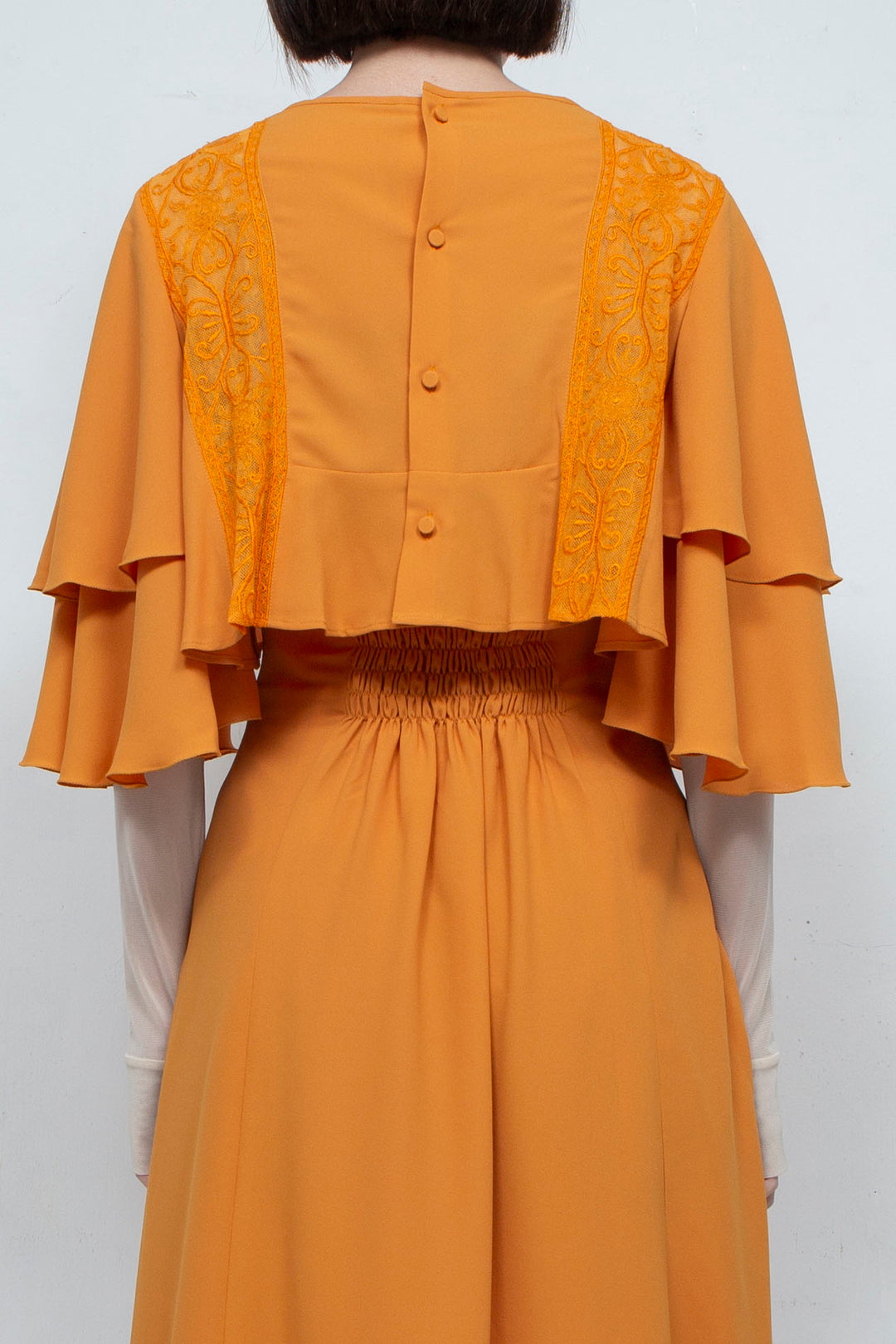 SUN LACE CROPPED BLOUSE ORANGE