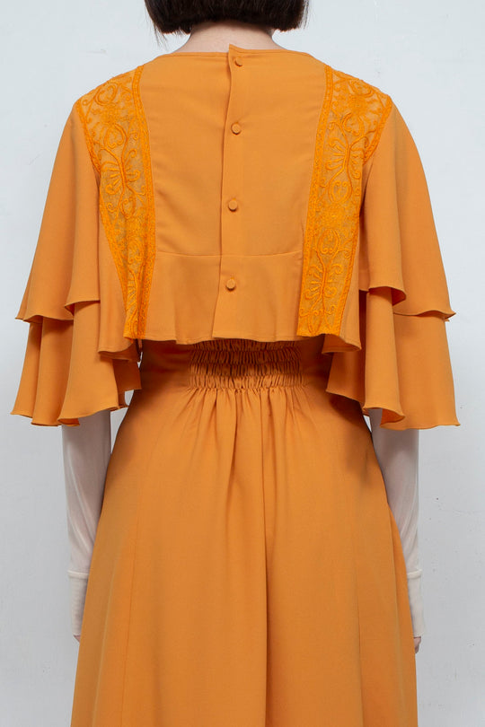 SUN LACE CROPPED BLOUSE ORANGE