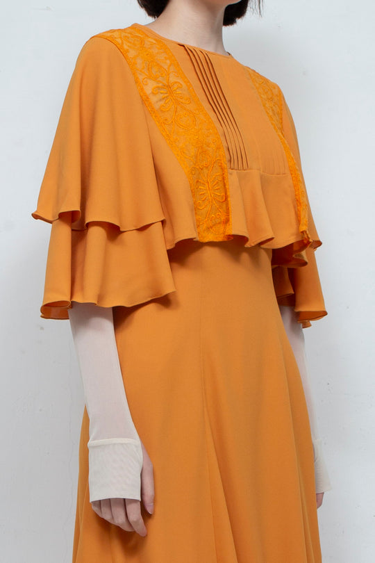 SUN LACE CROPPED BLOUSE ORANGE