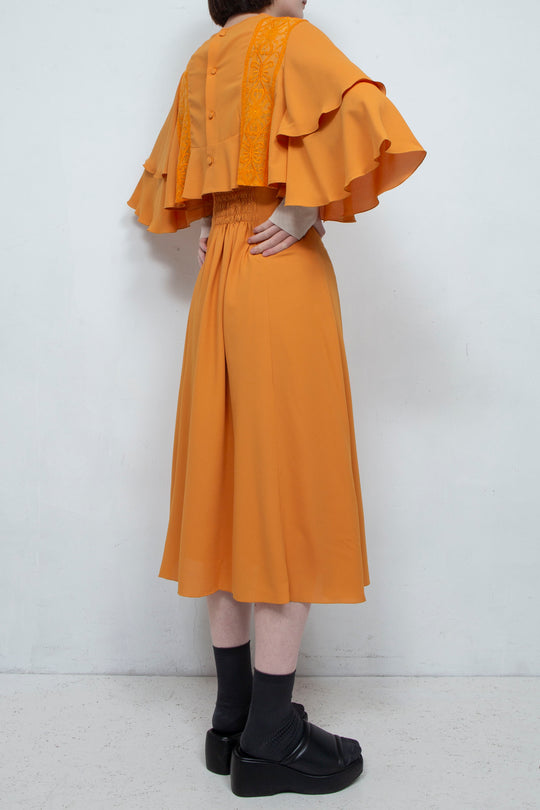 SUN LACE CROPPED BLOUSE ORANGE