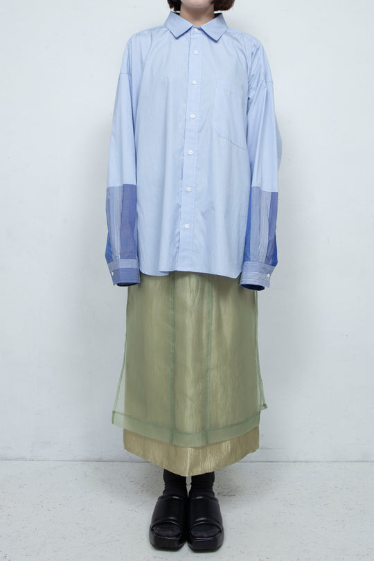 "YOU" Sheer Through Layered Tight Skirt MINT