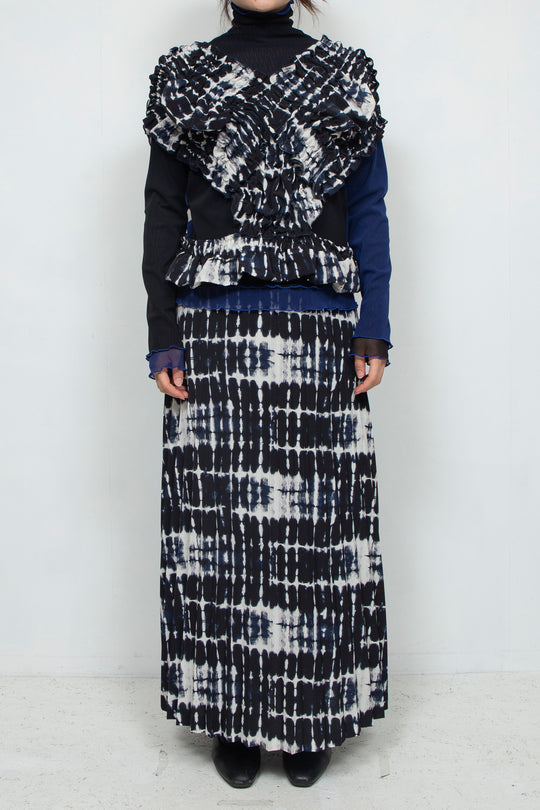 crossed shirring top NAVY