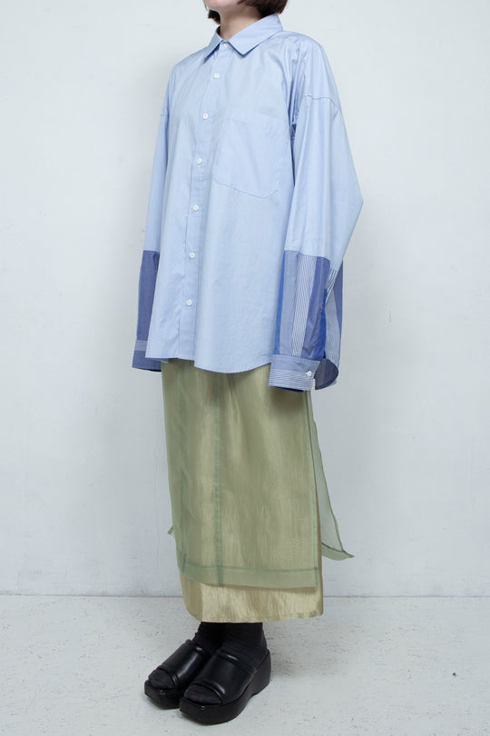 "YOU" Sheer Through Layered Tight Skirt MINT