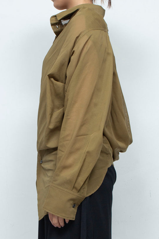 2WAY SHEER BLOUSE KHAKI