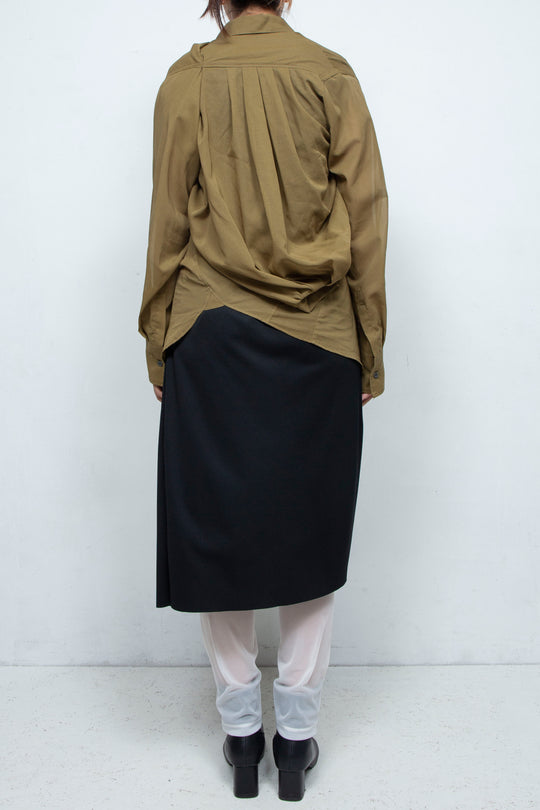 2WAY SHEER BLOUSE KHAKI