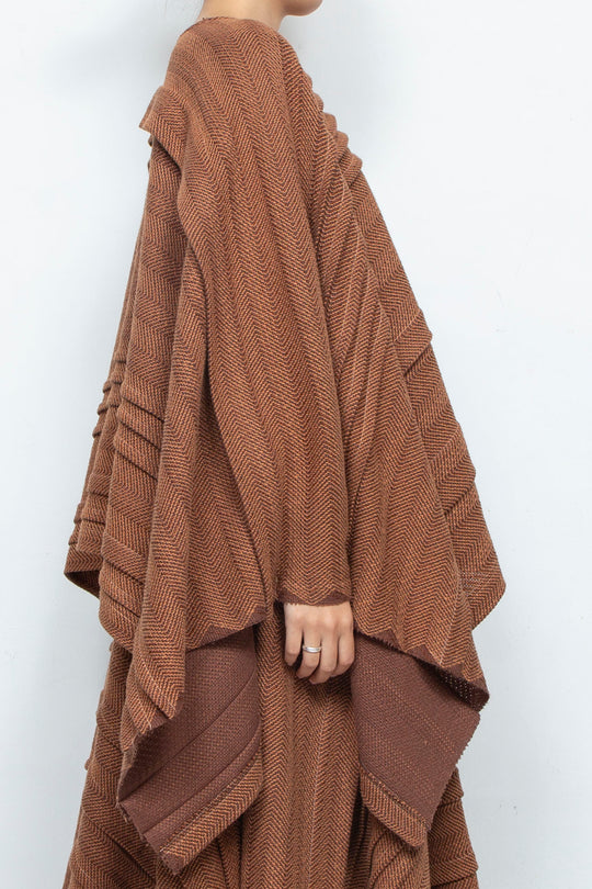 tuck poncho brown