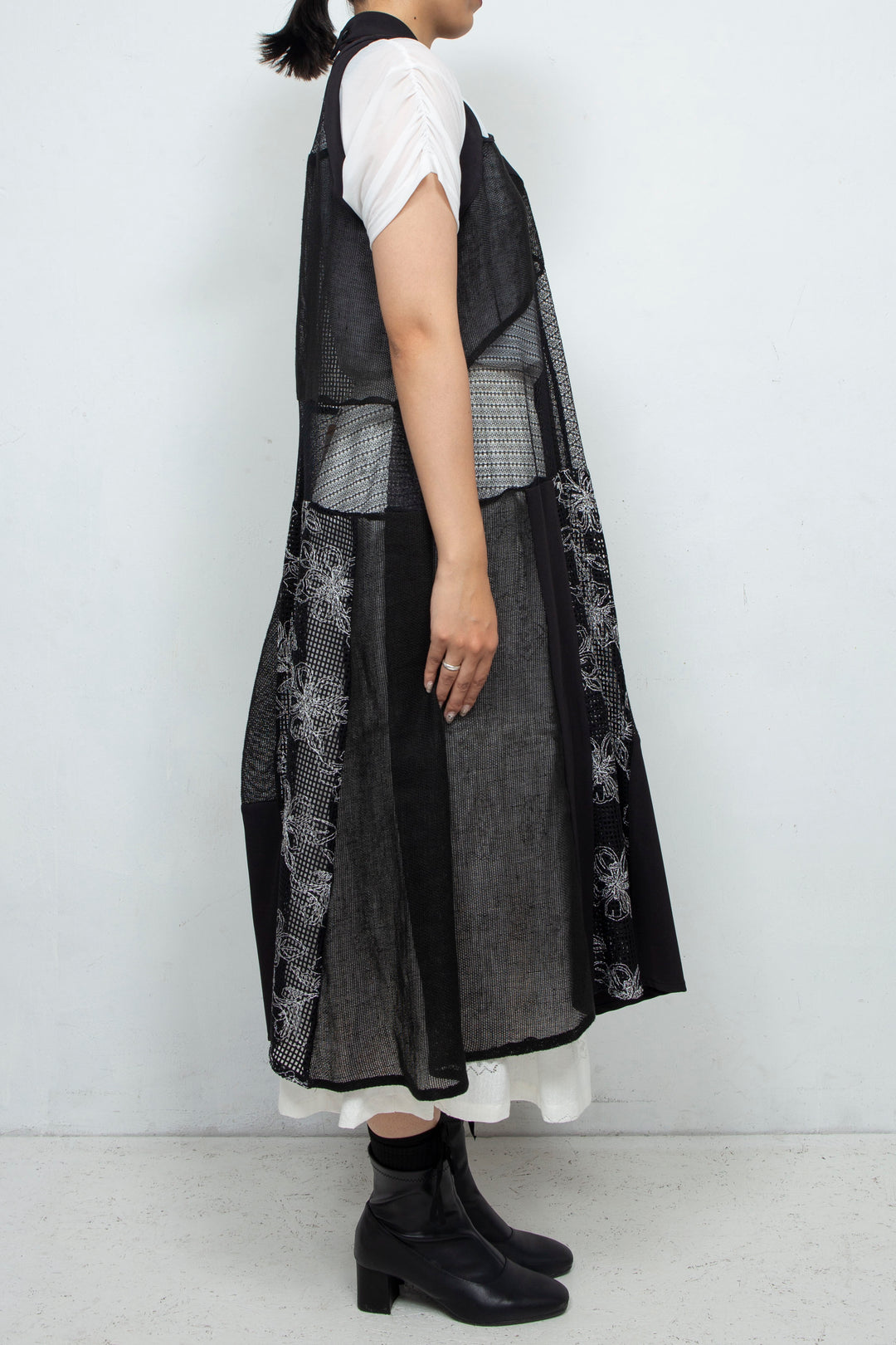 Lace patchwork dress BLACK