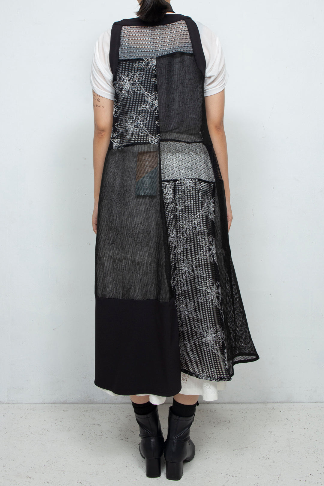 Lace patchwork dress BLACK