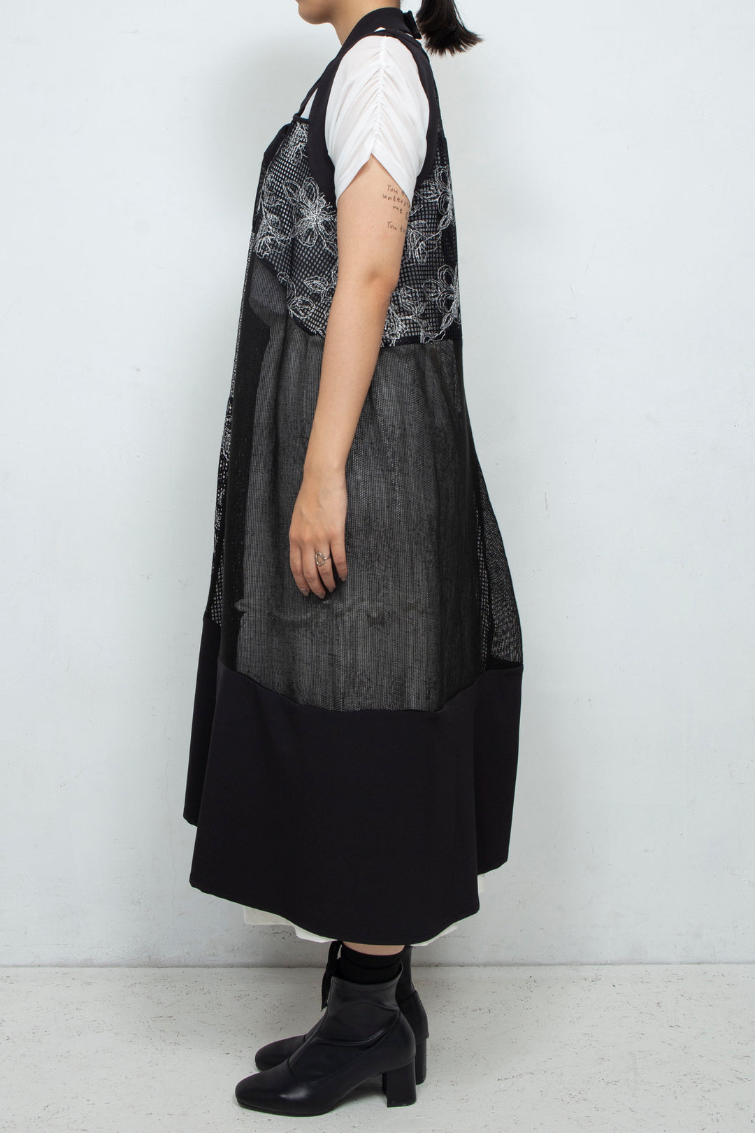 Lace patchwork dress BLACK