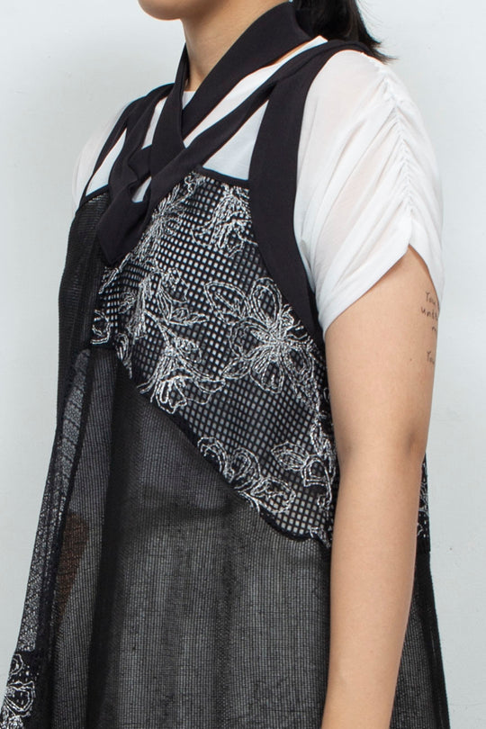 Lace patchwork dress BLACK