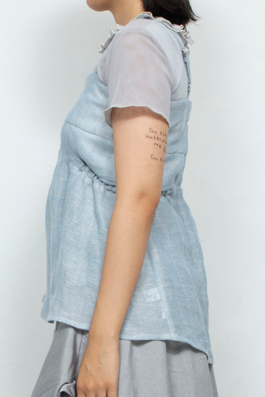 Sheer hemp camisole SKY BLUE