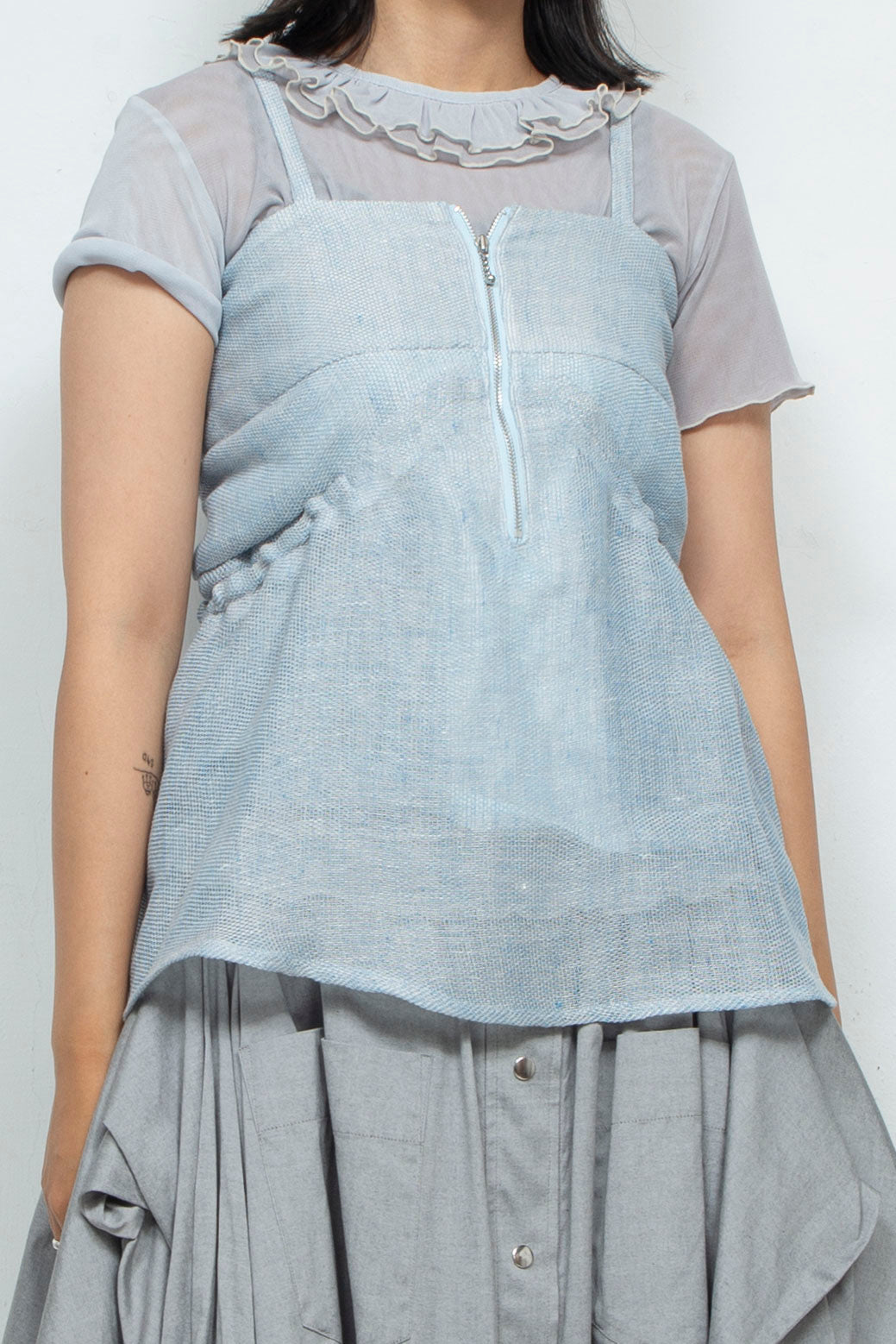 Sheer hemp camisole SKY BLUE
