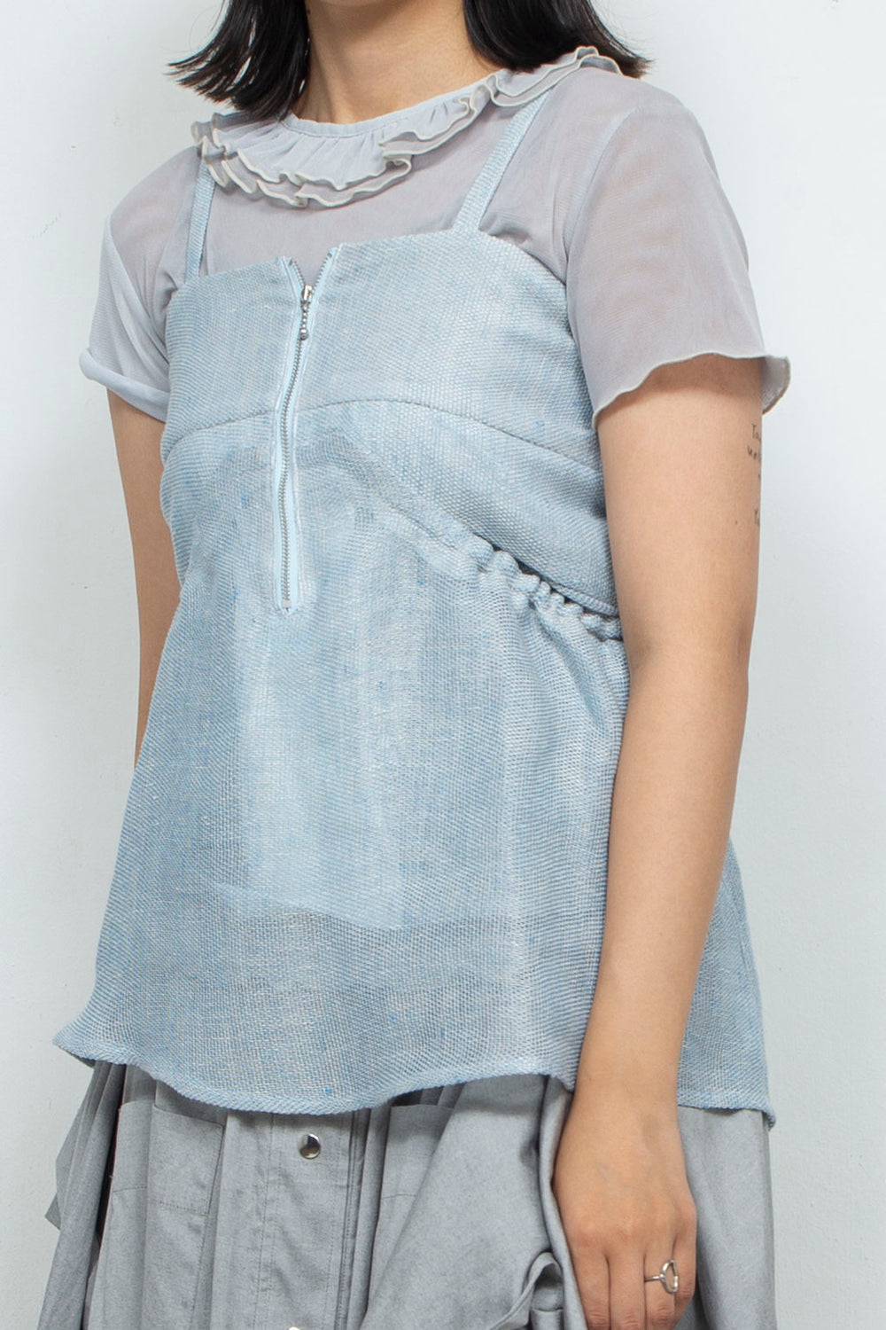 Sheer hemp camisole SKY BLUE