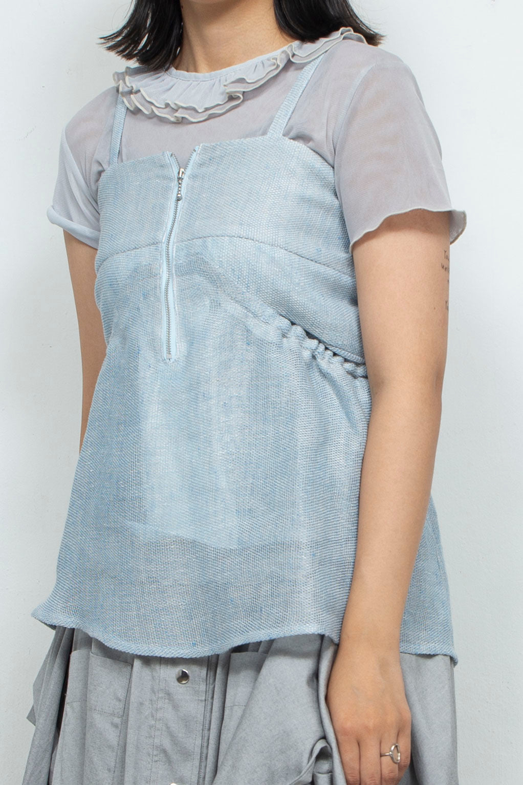Sheer hemp camisole SKY BLUE
