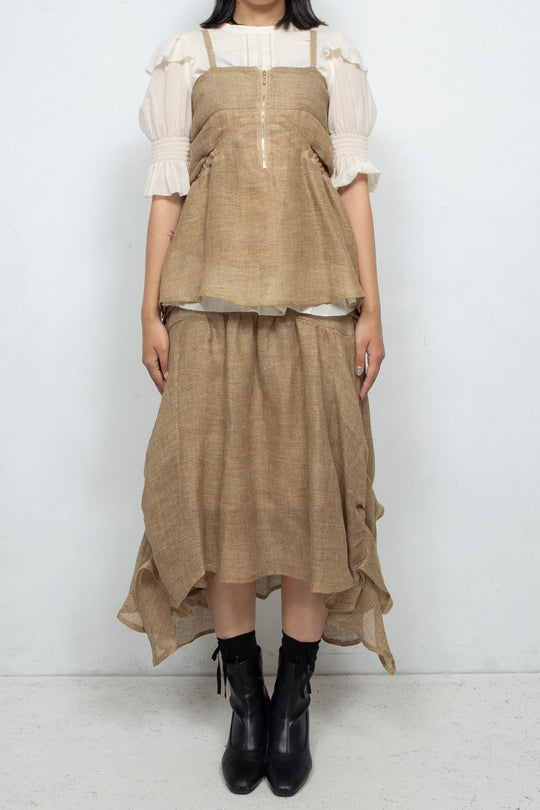 Sheer hemp camisole BEIGE