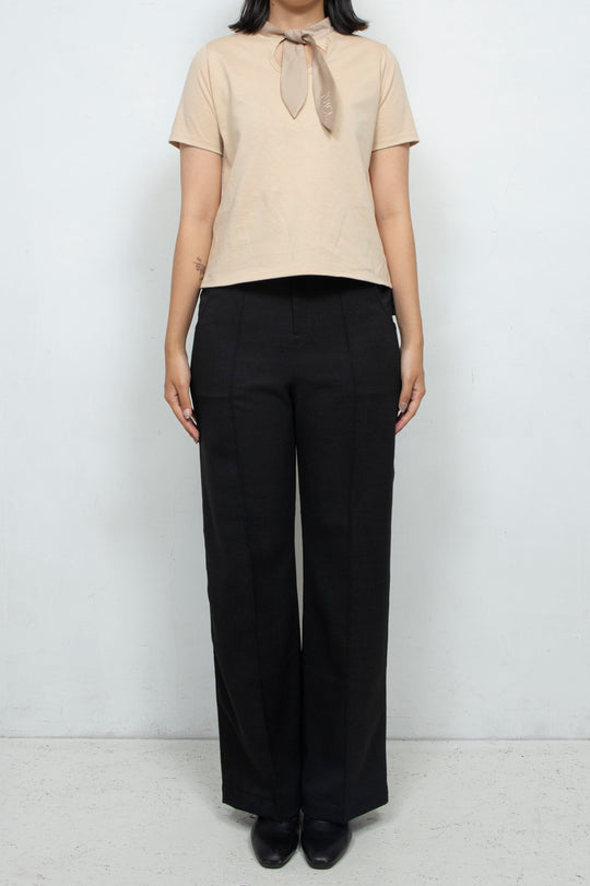 JUICE EMBROIDERY SCARF T-SHIRT BEIGE