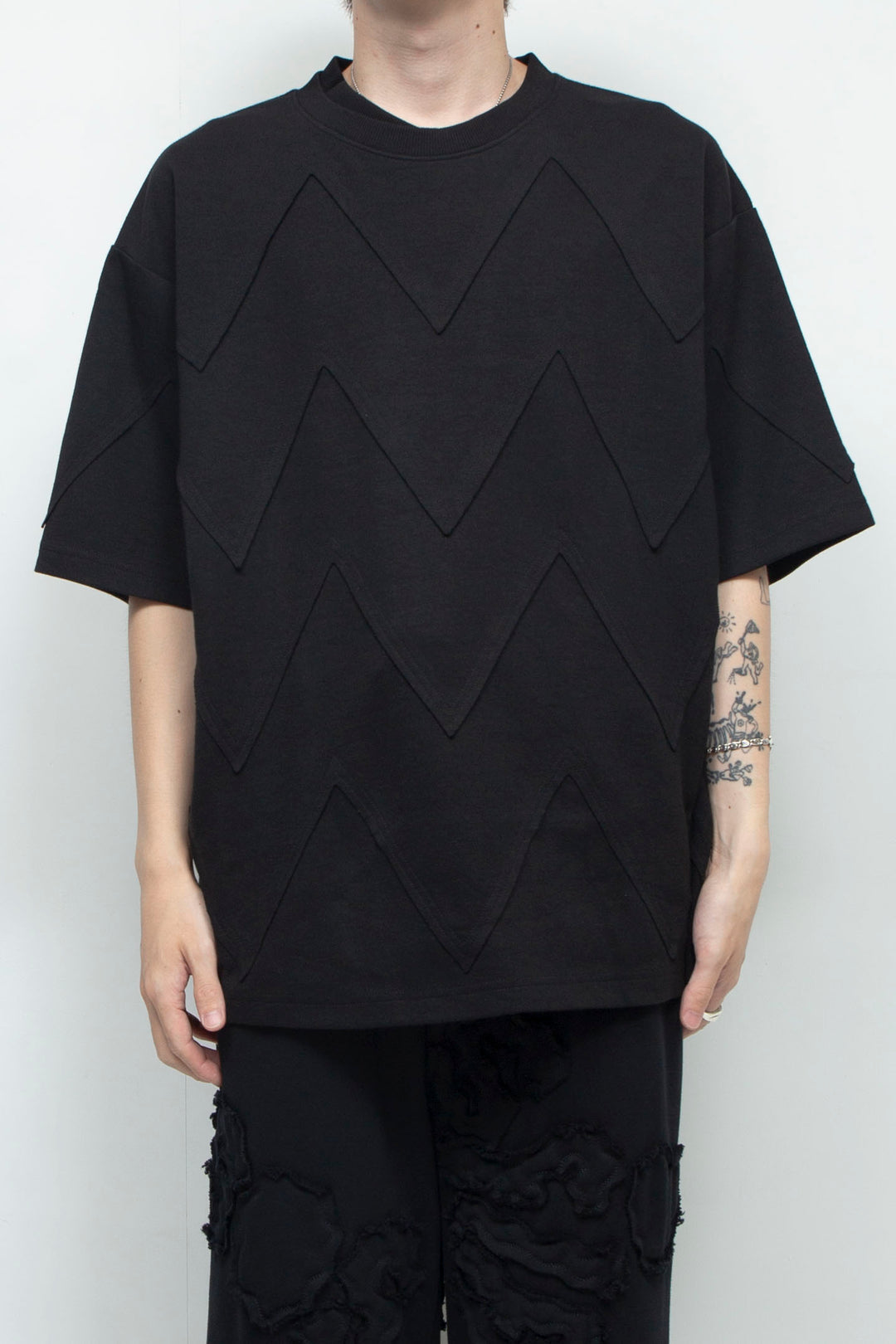 Fish scale T-shirt BLACK
