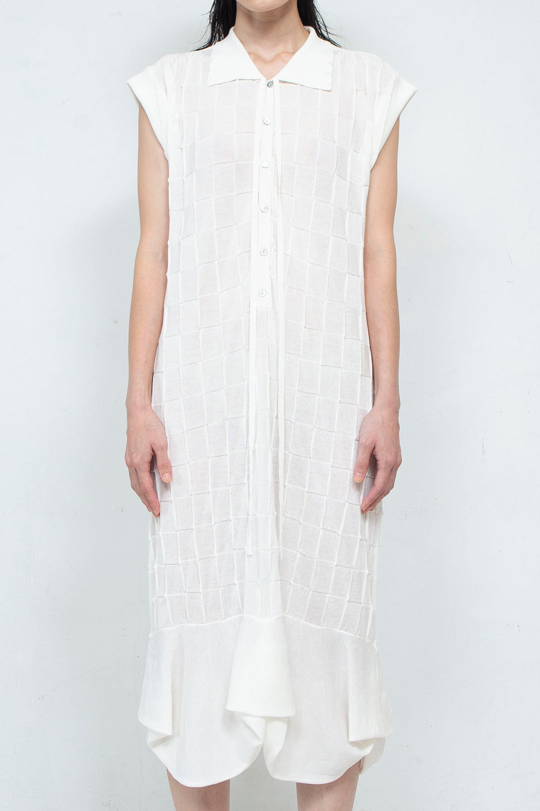 Knit Polo onepiece White