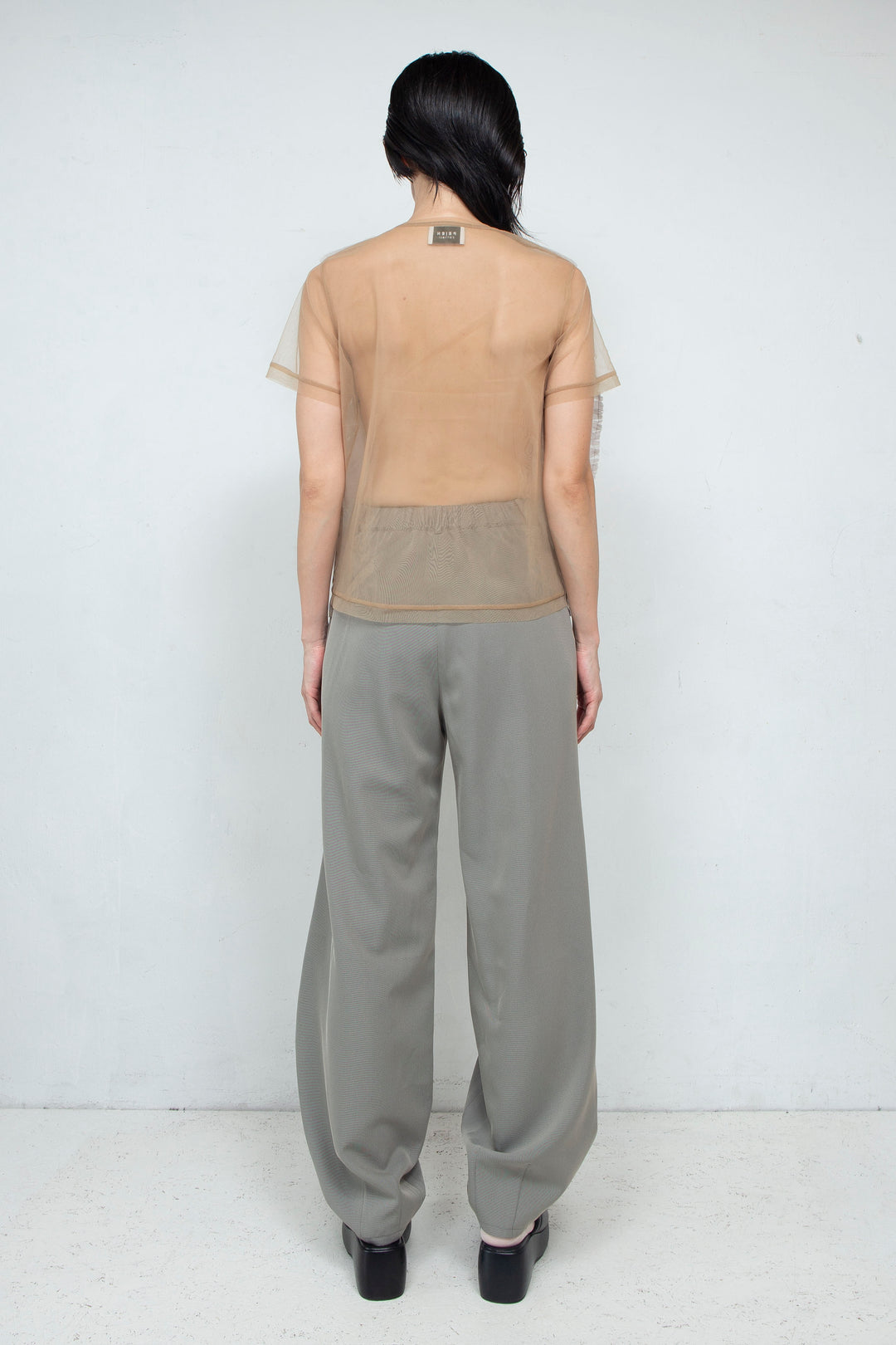 Tulle T-shirt Beige