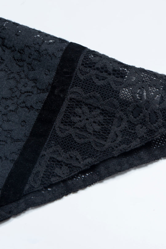 Patchwork racemachikomaki BLACK
