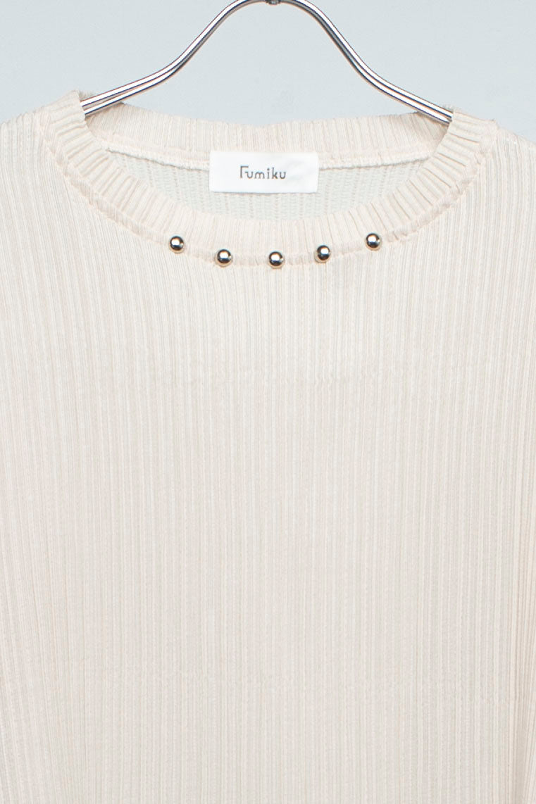 Pleats-like T-shirt IVORY