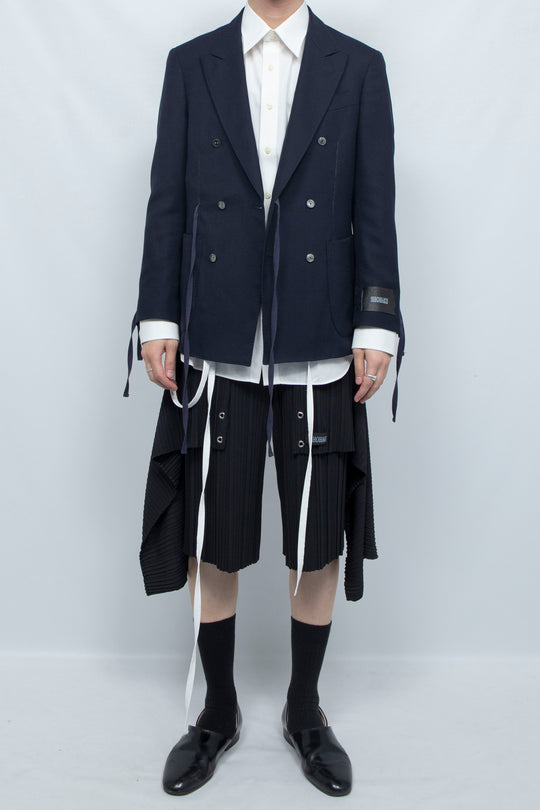 PLEATS DRAPED SHORTS BLACK