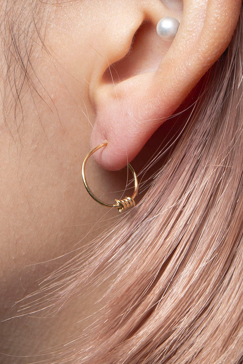 Barbed Wire Earring Gold