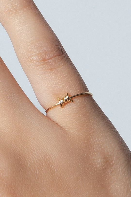 Barbed Wire Ring Gold