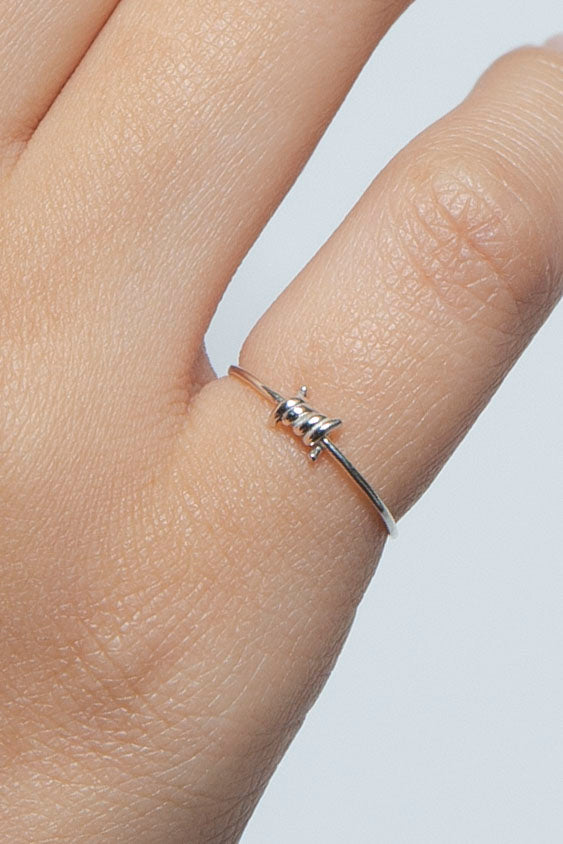 Barbed Wire Ring Silver